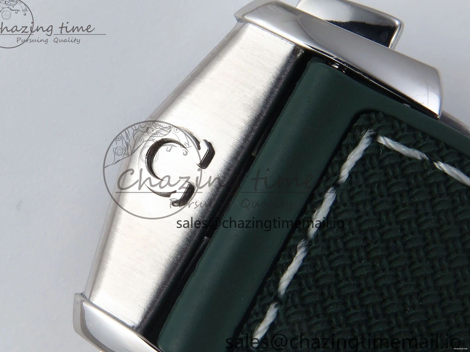 0416 Bold Seamaster Planet Ocean 600M 43.5mm SS SCF 1:1 Best Edition Green Bezel Gray Dial on Green Rubber Strap A8900 Super Clone 7666